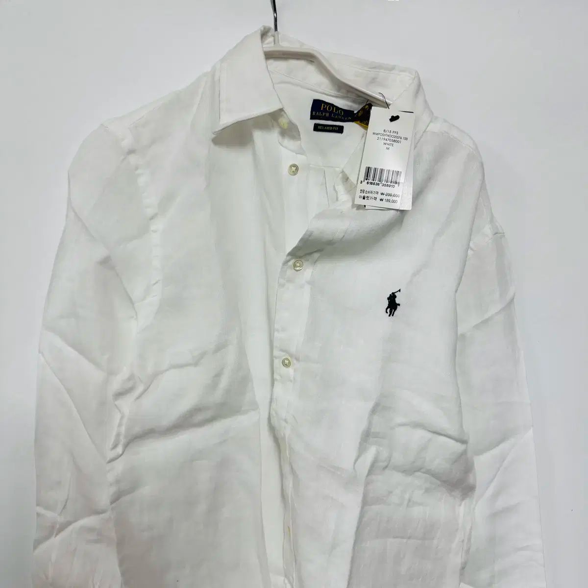 ポロ 長袖 シャツ 白 XL