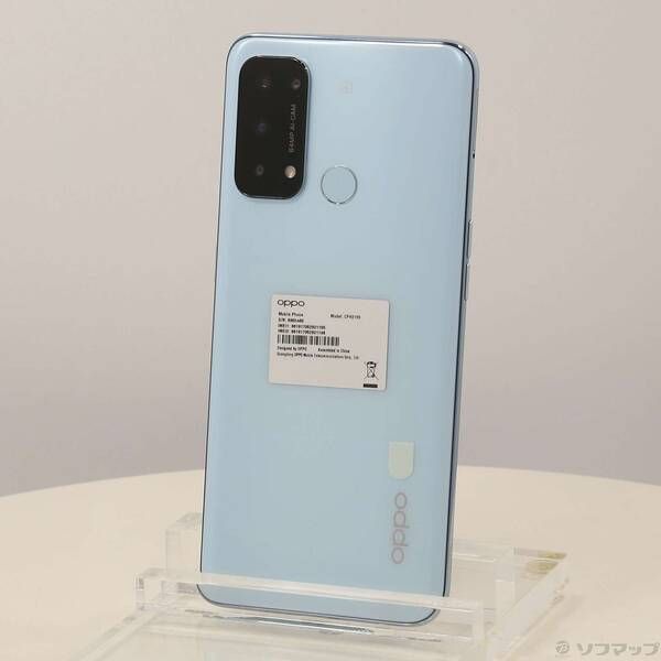 新品同様 SIMフリー OPPO Reno5 A アイスブルー 中古品〕 OPPO Reno5 A
