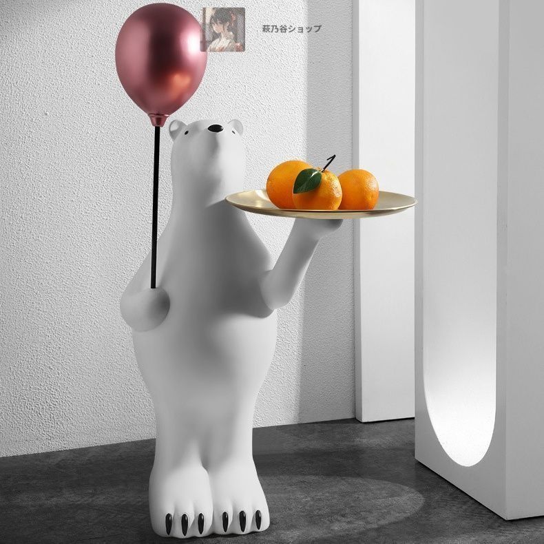 ホッキョクグマのオブジェ トレイ付き