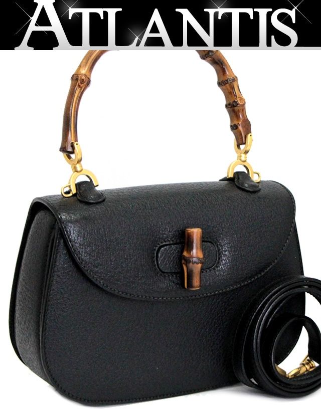 ✨美品✨GUCCI バンブー 2Way ショルダーバッグ レザー ブラック 楽天市場】美品 グッチ バンブー レザー 2WAY ショルダー ハンド