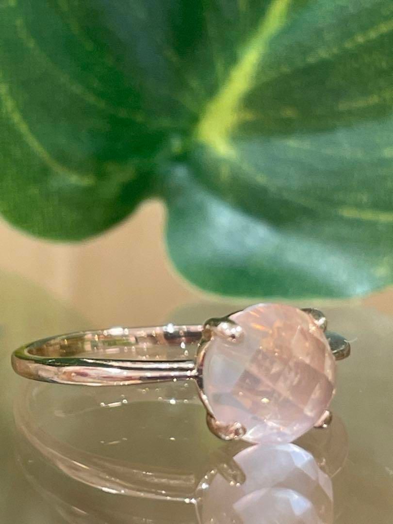 agete k10　ローズクォーツ　クラシック　ゴールド　リング　11号 agete k10 ローズクォーツ クラシック ゴールド リング 11号