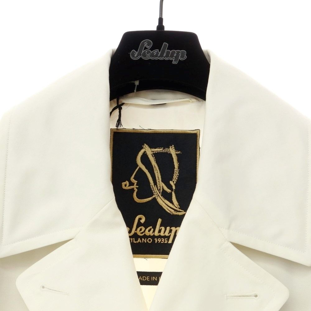 【新品アウトレット】シーラップ Sealup 2022年春夏 DB COAT ツイルコットン ピーコート オフホワイト【サイズ50】【メンズ】-4