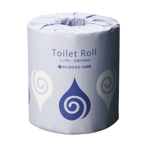 まとめ TANOSEE トイレットペーパー水に流せる芯＆包装紙 シングル 65 m 72ロール 24ロール 3ケース