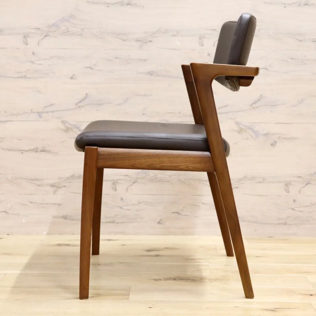 koti ダイニングチェア ウォルナット ソフトレザー ブラック koti