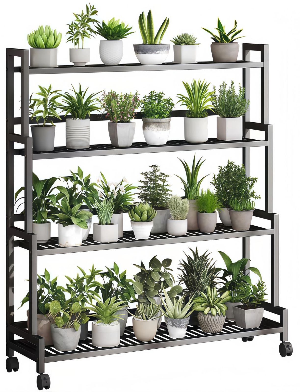 2台 木製4段 プランターラック ホワイト ナチュラル フラワースタンド 2台 木製4段 プランターラック ホワイト ナチュラル フラワースタンド