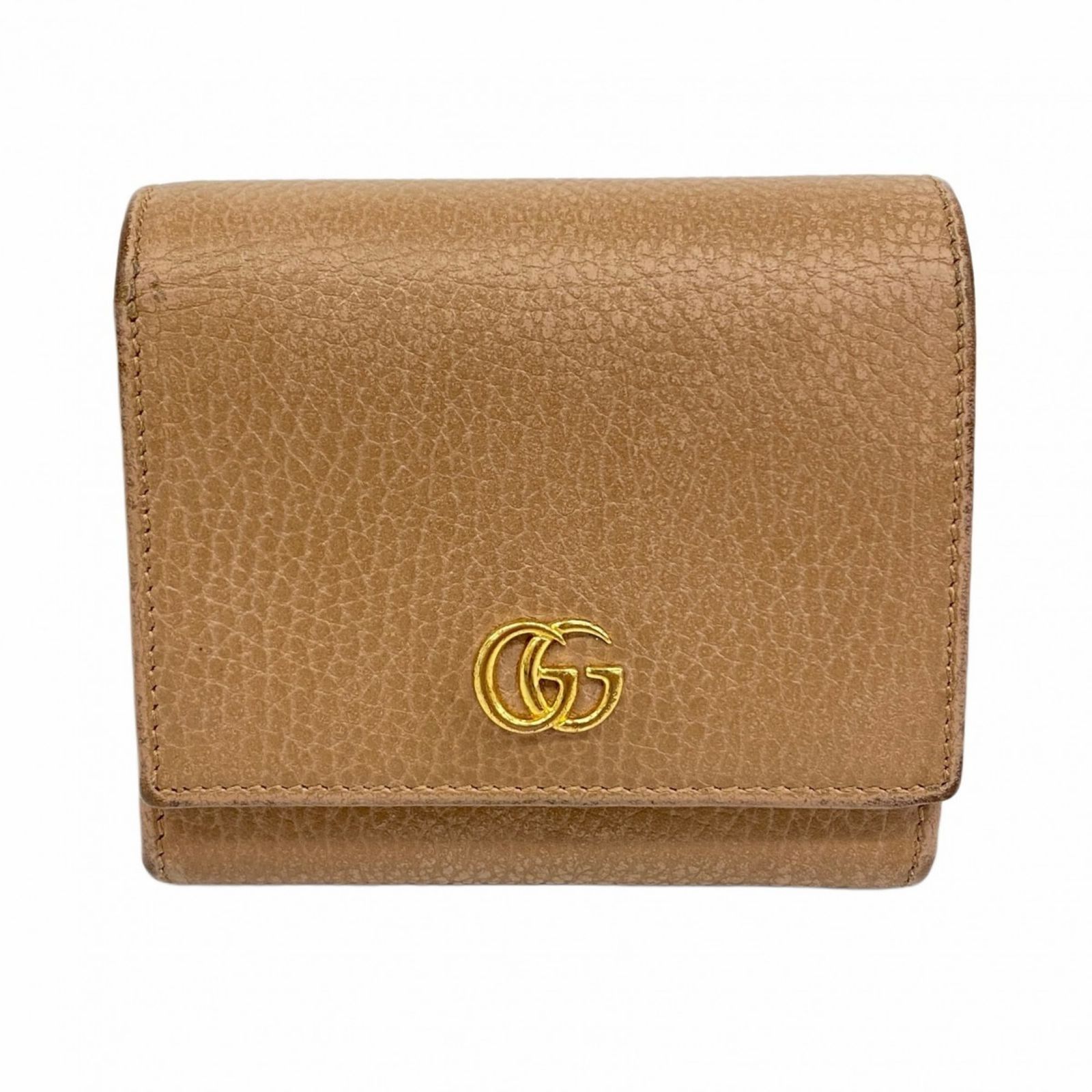 グッチ Gucci グッチ 財布 GGマーモント 598587 レザー ベージュ レディース