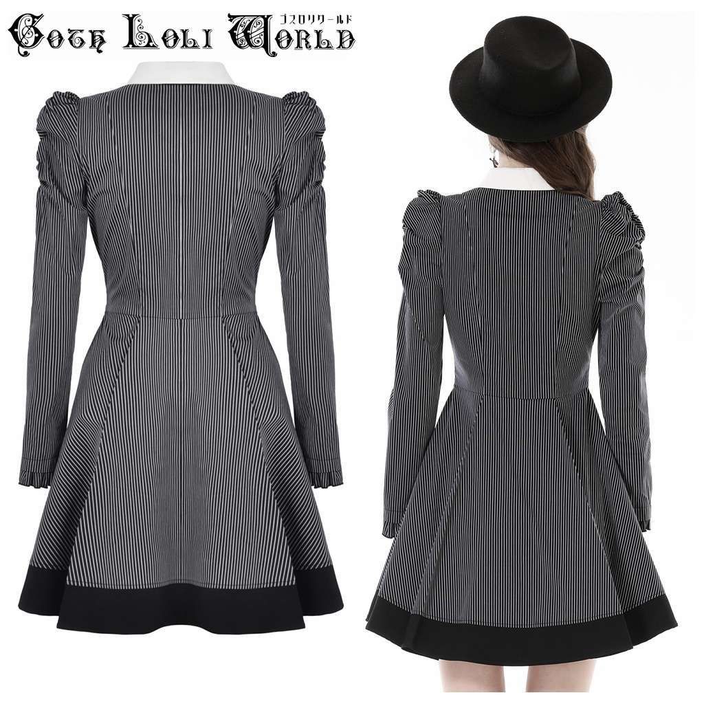 ロリィタ ゴスロリストライプワンピース ゴスロリ通販 With U ワンピース セーラー服 JKロリィタ