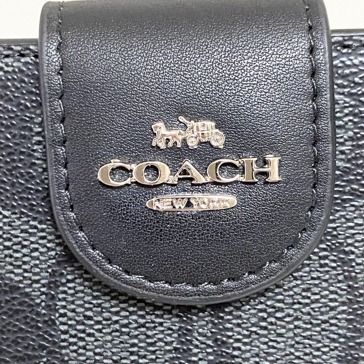 COACH 二つ折り財布 ミディアム コーナー ジップ C0082 ブラック