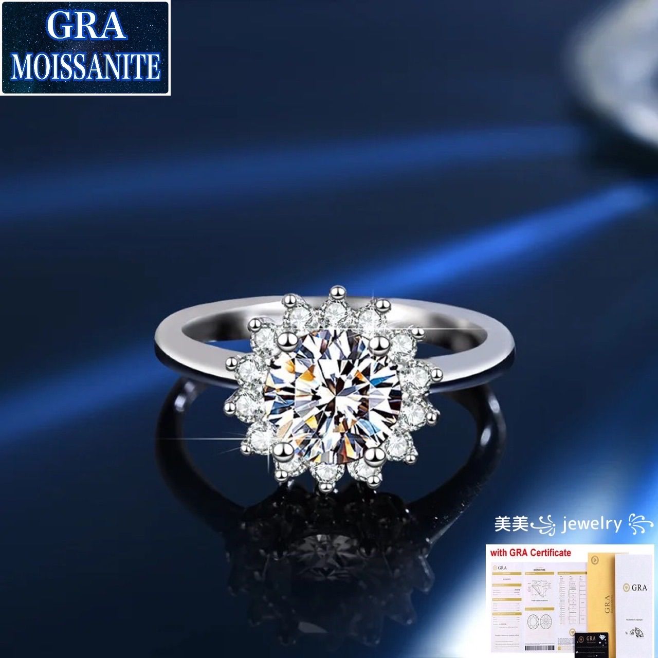 高品質.ダイア指輪 モアサナイト 1.0ct リング プラチナ pt950-