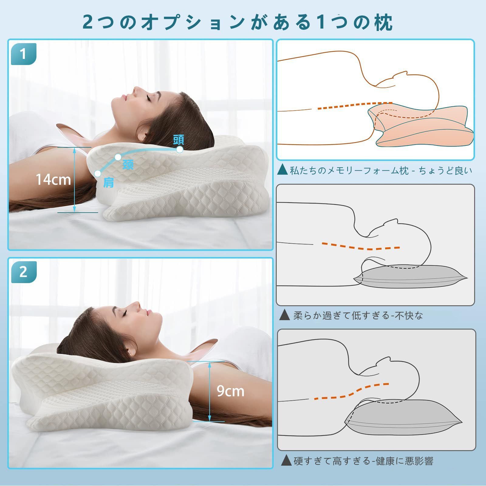 ibsun 低反発枕 安眠枕 首が痛くならない メモリーフォーム - 枕