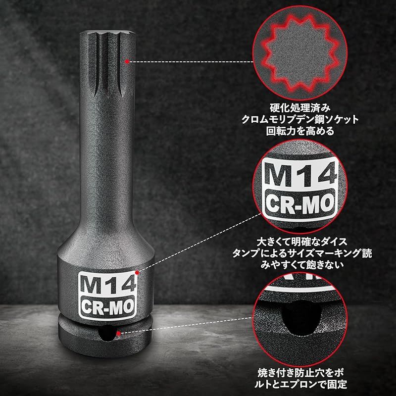 GOMLERT インパクトトリプルスクエアスプラインビットソケット