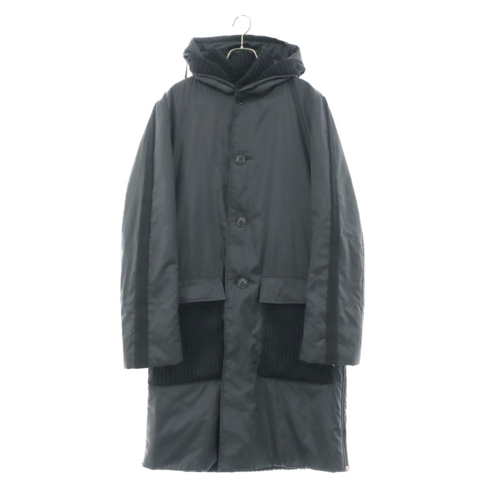 BURBERRY BLACK LABEL (バーバリー ブラックレーベル) ニット切替 裏地チェックフード付き ナイロンコート ブラック  BMP00-999 - メルカリ