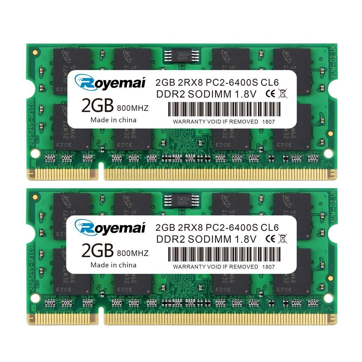 特価セール】SO-DIMM Non-ECC CL6 (2GB×2枚) メモリ ノートPC用 800MHZ