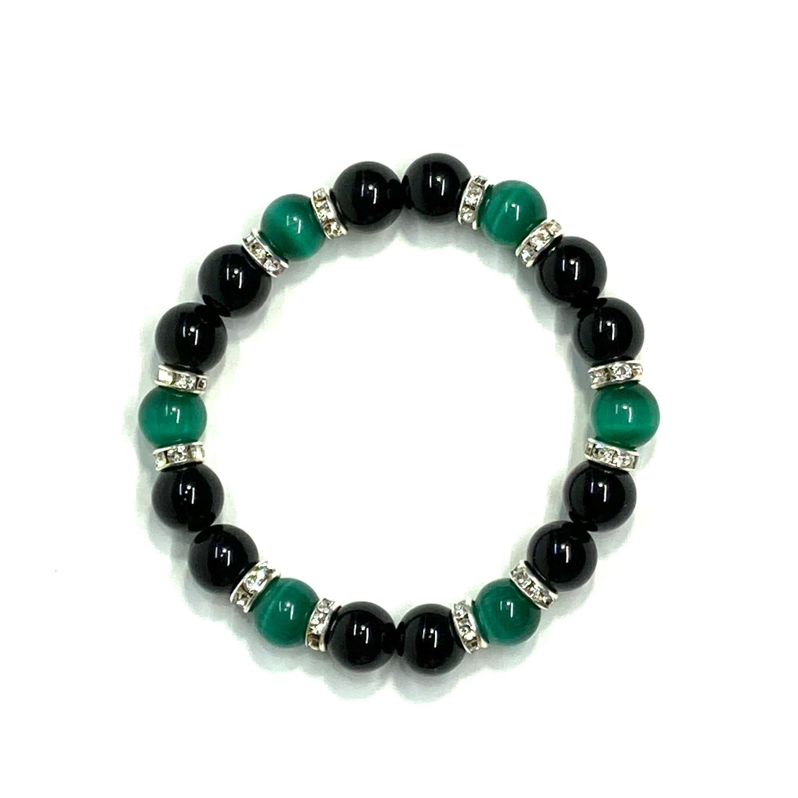 キャッツアイ(ダークグリーン) オニキス パワーストーン ブレスレット