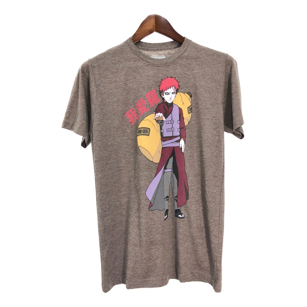 00年代 NARUTO Shippuden ナルト疾風伝 我愛羅 半袖Ｔシャツ アニメ コミックス キャラクター ブラウン メンズ M 古着 T9641