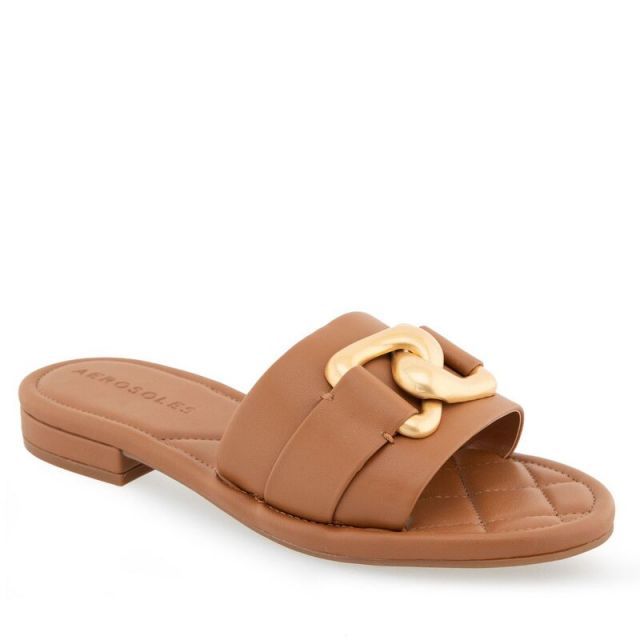 【送料無料】 エアロソールズ レディース サンダル シューズ Aerosoles Big Charm Women's Flat Sandals Tan Pu Leather
