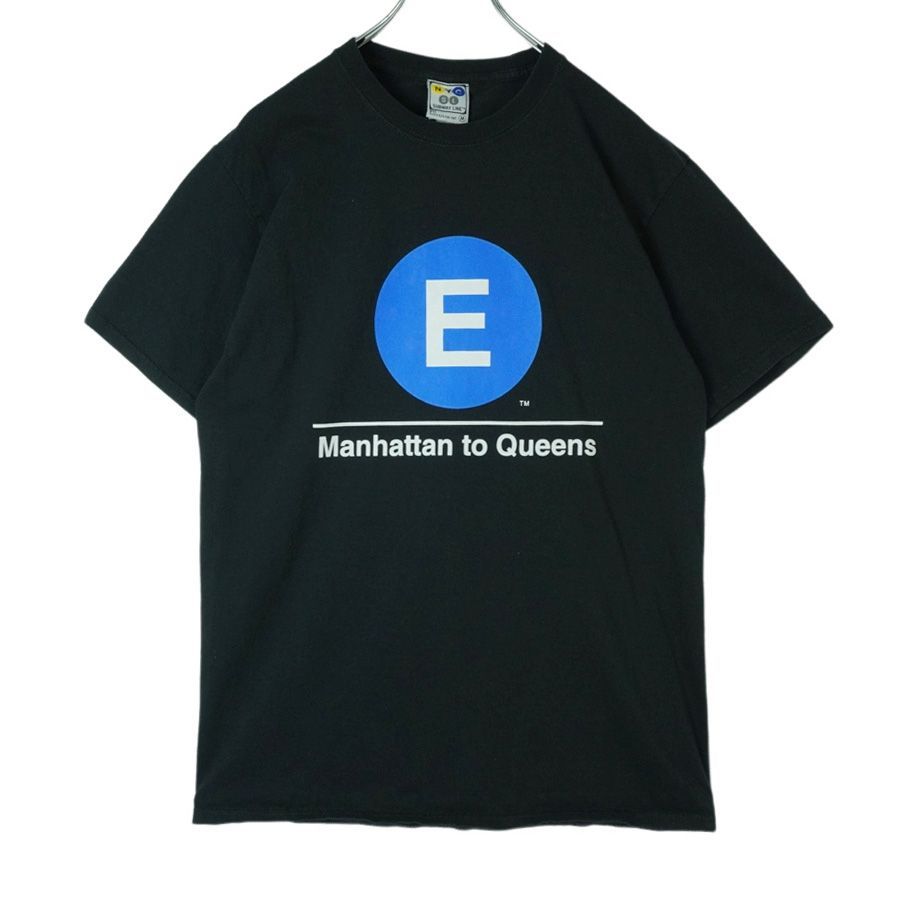 NYC SL Subway line半袖Tシャツ企業系プリントニューヨーク地下鉄サブウェイラインmanhattan to queens両面プリント黒ブラックvintageヴィンテージ40120  - メルカリ