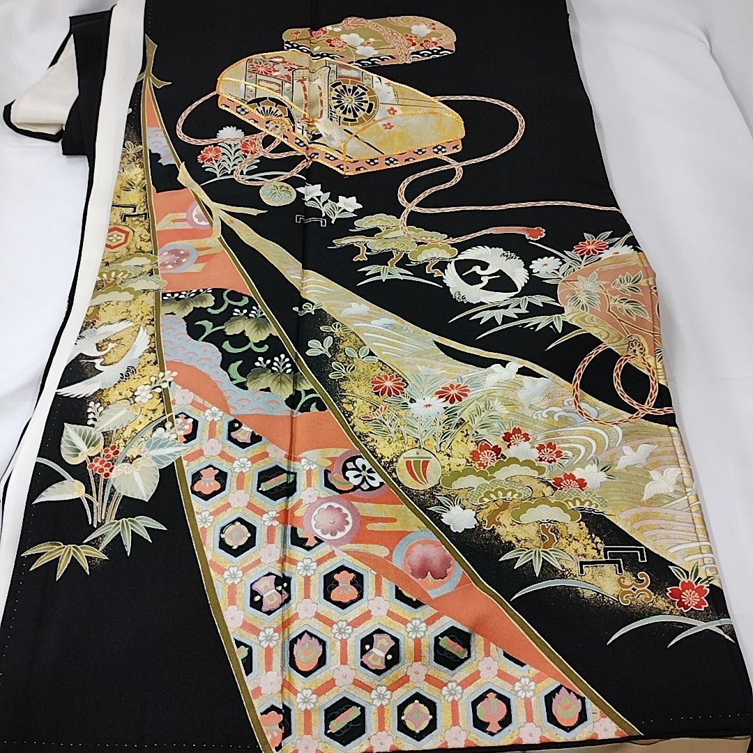 KTS0063 黒留袖 着物 15点セット まとめ売り リメイク 高級黒留袖