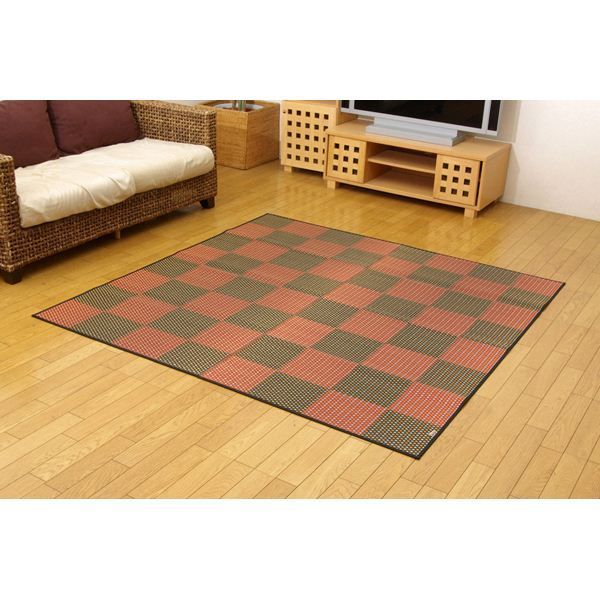 い草 花ござ ラグマット 抗菌 防臭 調湿 耐久性抜群 〔リビング〕