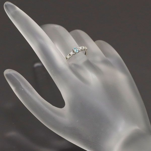 Pt999 パライバトルマリン ダイヤモンド リング 0.10ct D0.05ct - メルカリ 