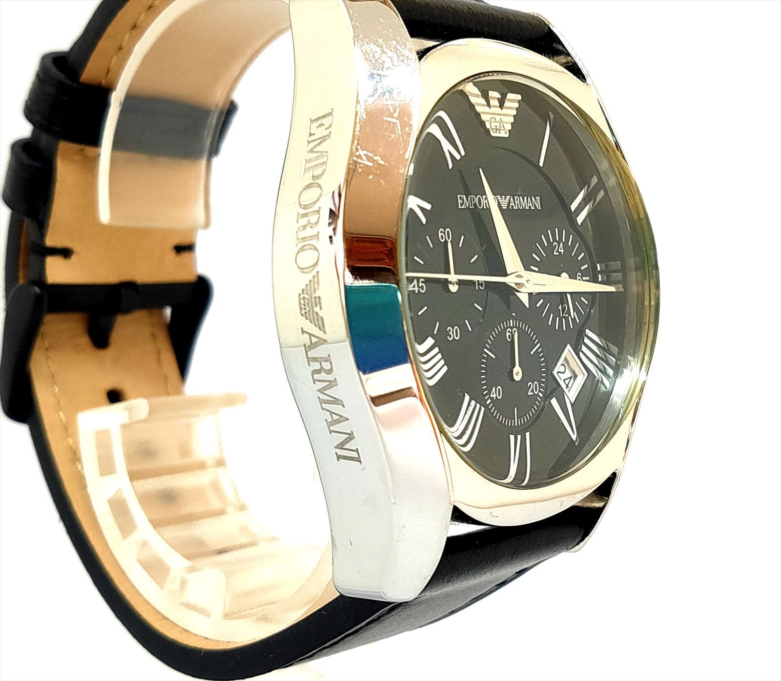 EMPORIO AR-1633 ARMANI クロノグラフ アルマーニ 腕時計 稼働品 