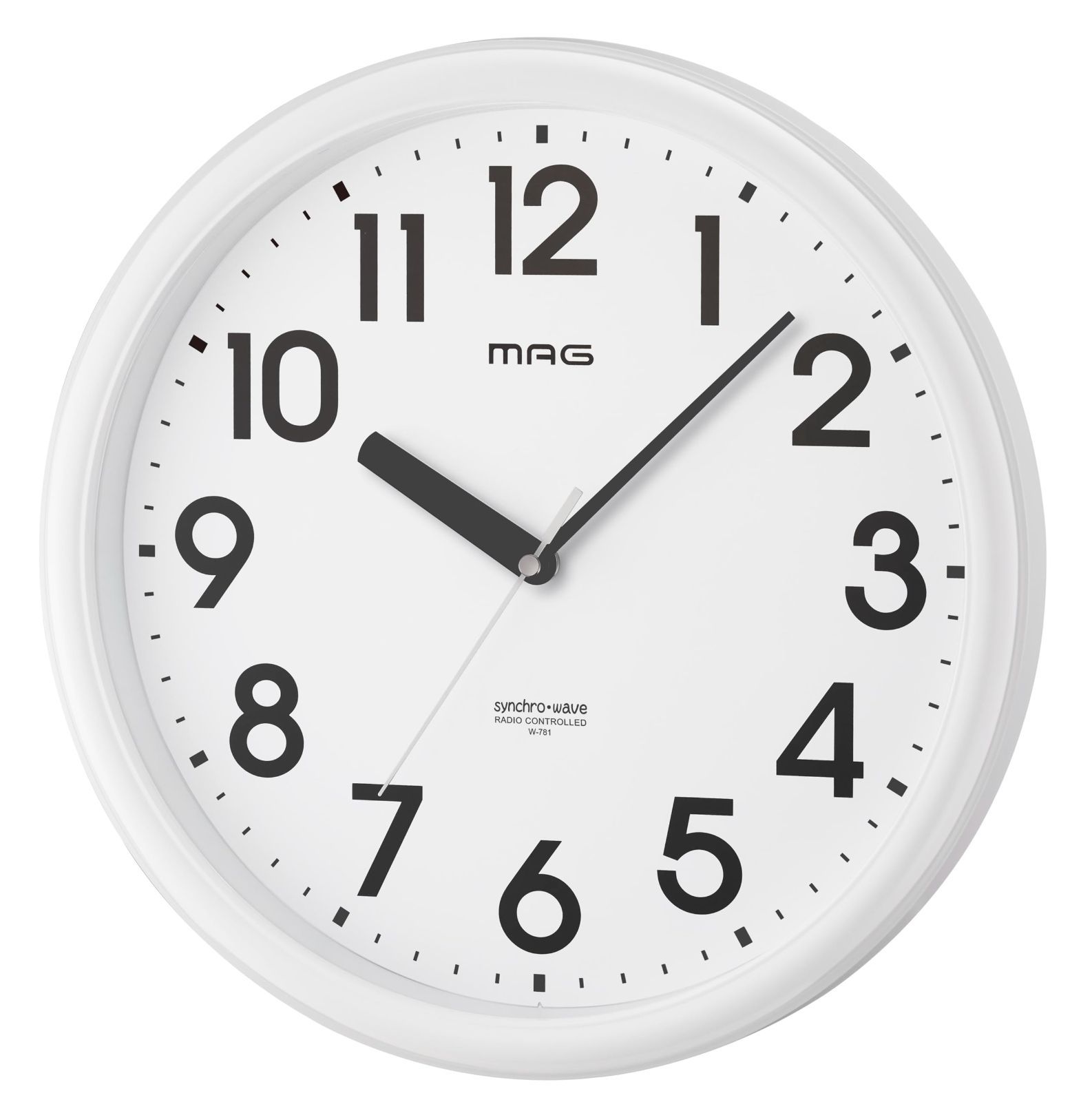 【人気商品】MAG(マグ) 掛け時計 壁掛け時計 電波時計 アナログ シンプル 直径31.0 夜間秒針停止 ホワイト リゲル W-781 WH-Z ノア精密