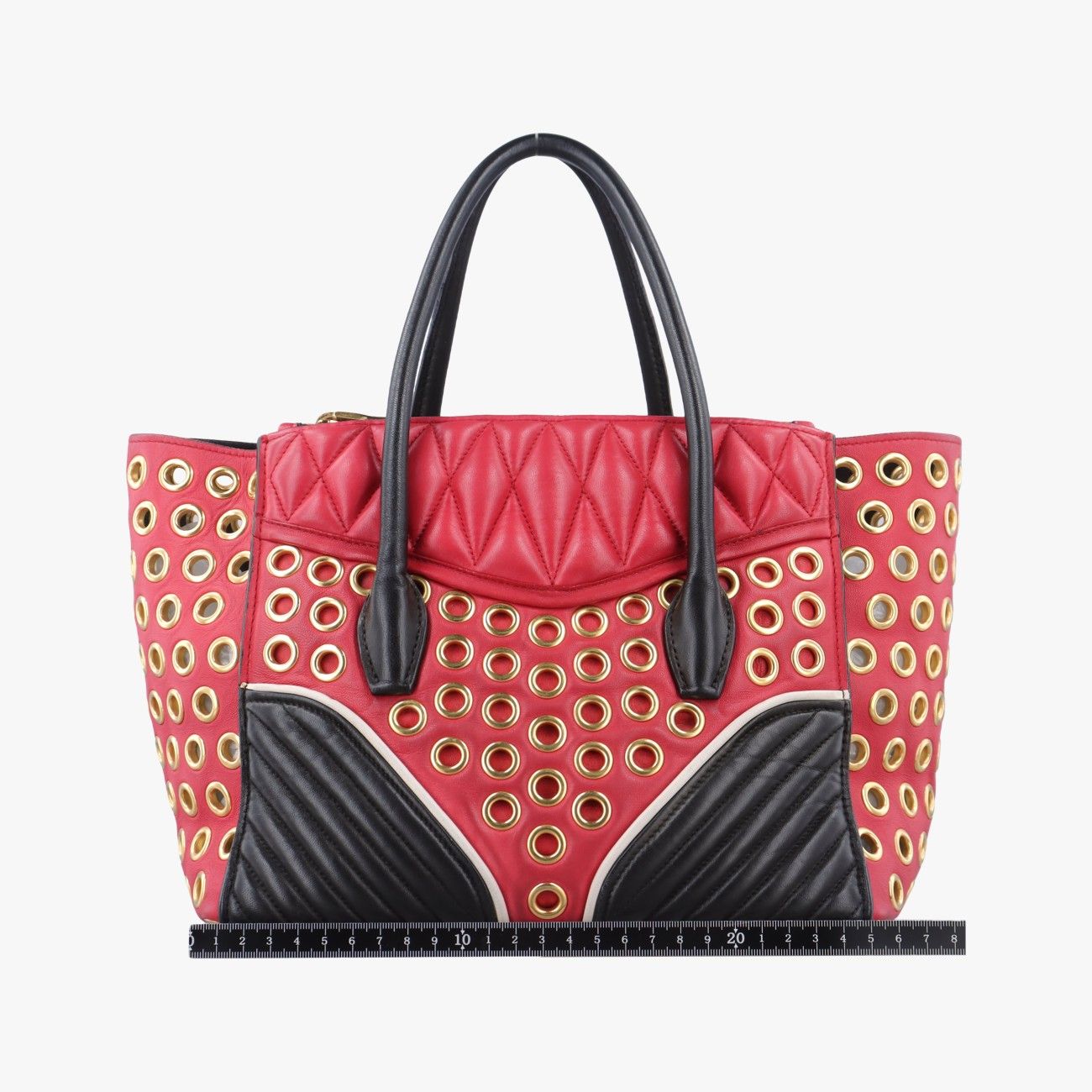 ミュウミュウMiu Miuナッパバイカー レッド×ブラック レザー 197|B