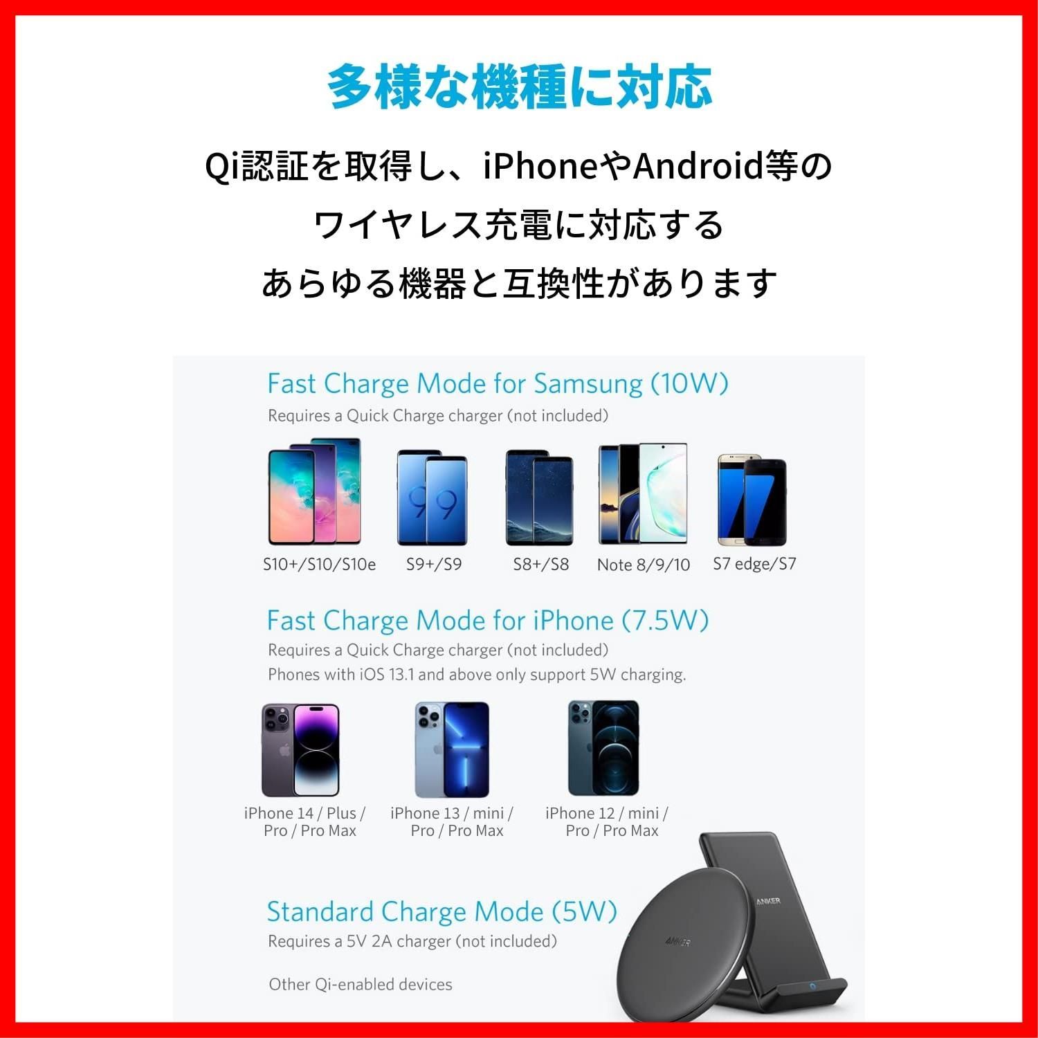 在庫セール】Qi認証 ワイヤレス充電器 iPhone Stand 15 & / Pad 14