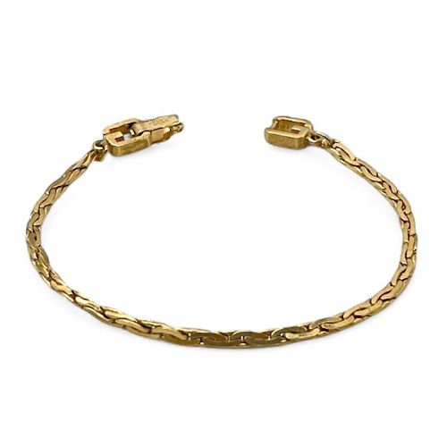 中古】Givenchy ジバンシー ブレスレット ロゴ ゴールドメッキ