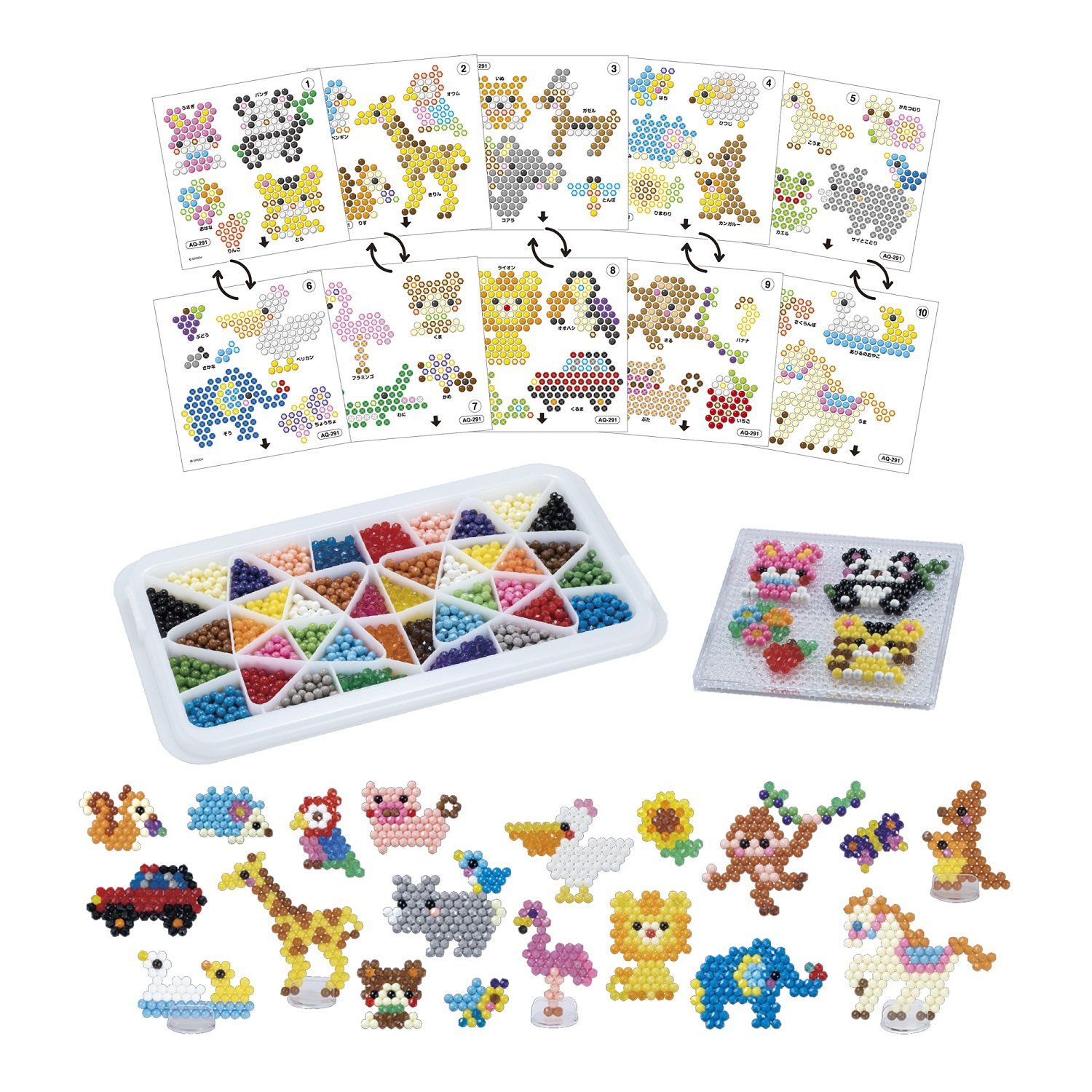 エポック EPOCH ポリ塩化ビニル アクアビーズ 別売り ビーズセット 8000ビーズコンテナどうぶついっぱいセット AQ-291 マルチ