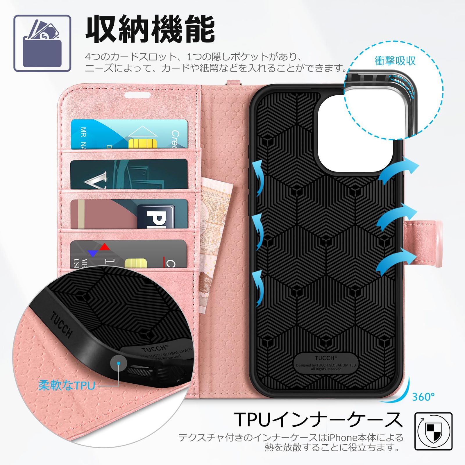 【人気商品】[RFIDブロッキング] PUレザー 6つポケット アイフォーン16プロマックスカバー 取り外し不可 ストラップ付き 財布型 ショルダー 肩掛け 斜め掛け 手帳型 TPU素材 背面 衝撃吸収 ケー iPhone16ProMax 対応 ケース 手帳型 2 in 1 分離式 アイフォーン16プロ