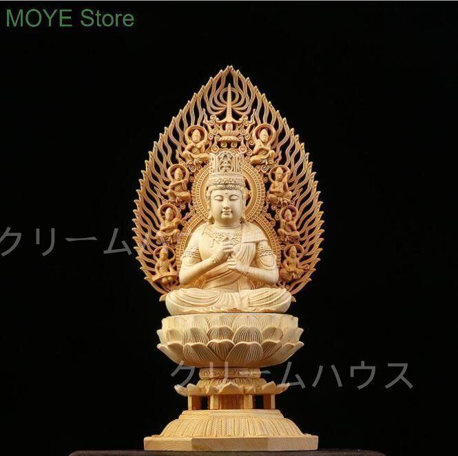 極上品/綺麗 総檜材 仏教工芸品 木彫仏像 精密彫刻 仏師で仕上げ