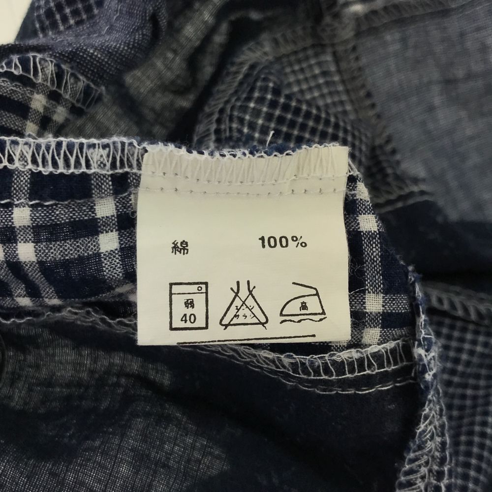 ディグディープ チェック 長袖 パッチワーク ボタンダウンシャツ M