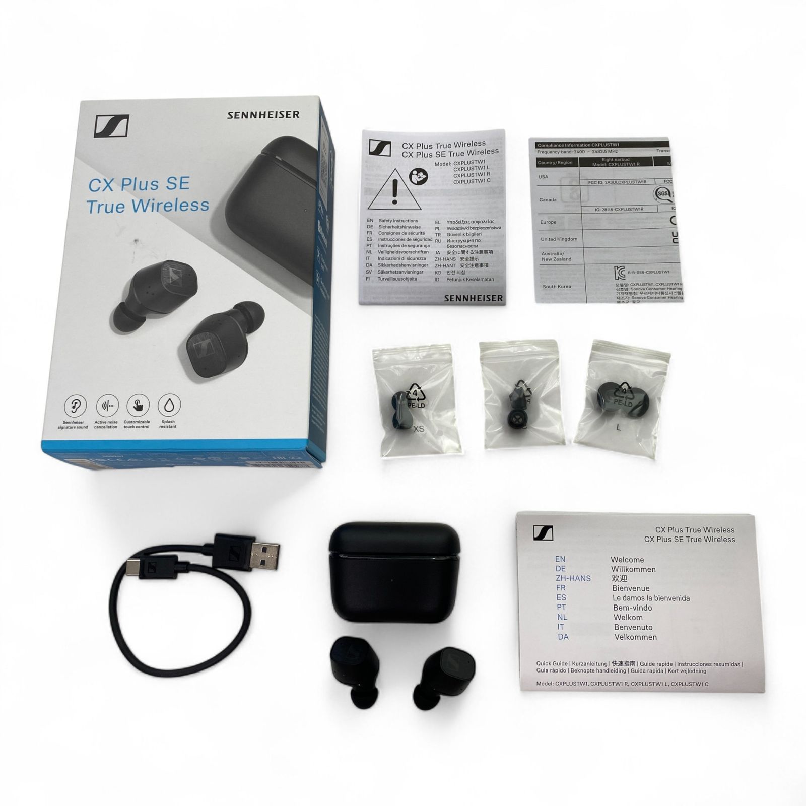 ◯ ゼンハイザー SENNHEISER ワイヤレスイヤホン CX Plus True Wireless SE ブラック 最大24時間再生 720-2623