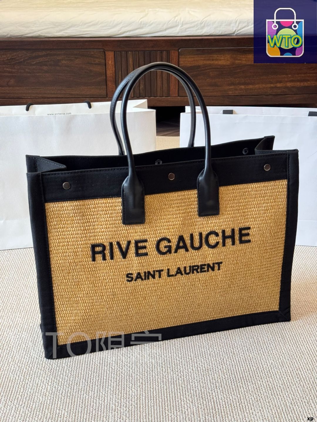 今日特価】YSL サンローラン ラフィア編み トートバッグ