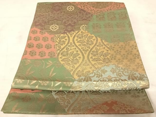 平和屋着物◎六通柄袋帯 更紗花鳥文 正絹 逸品 AAAX7510yx