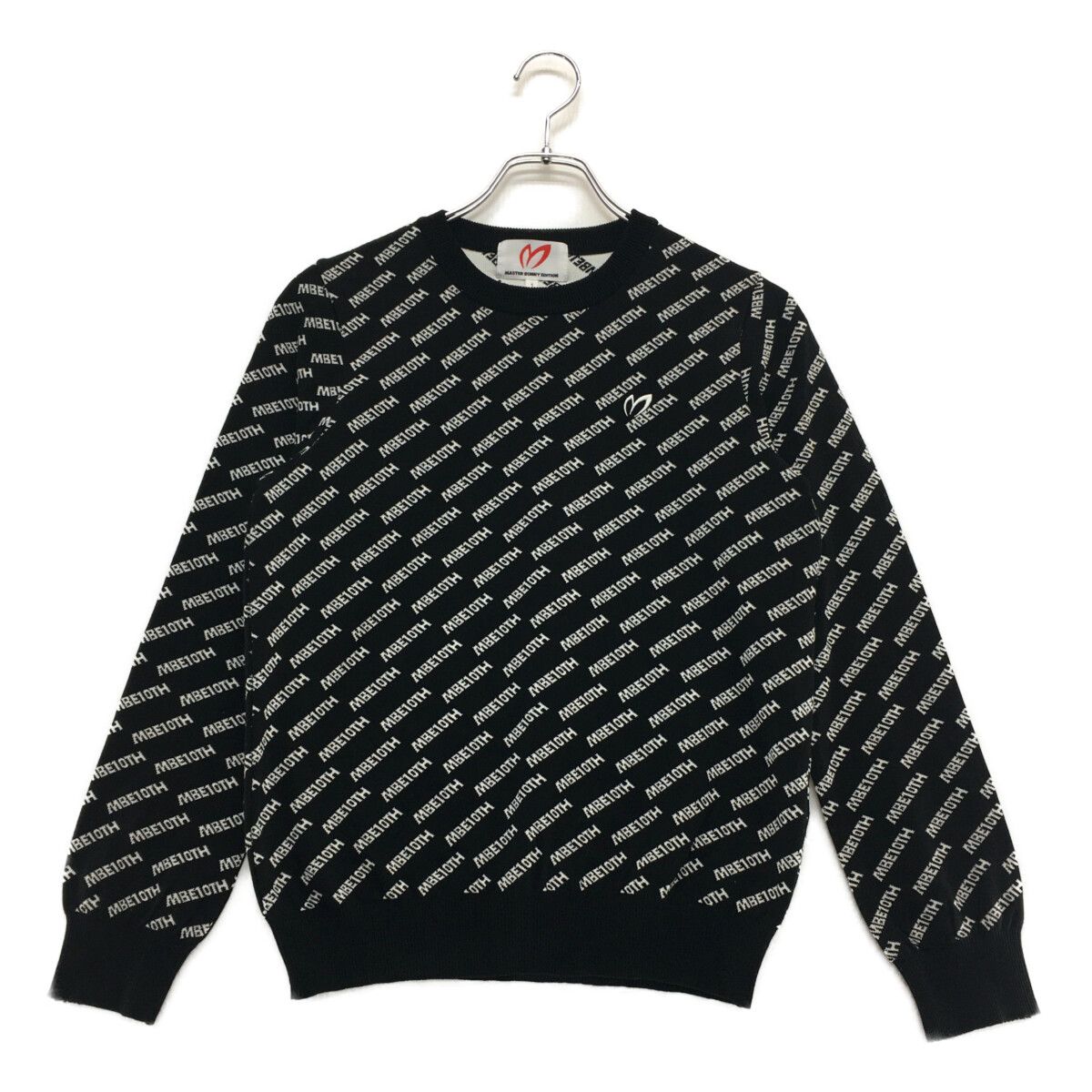  レディース マスターバニーエディション MASTER BUNNY EDITION ニット 1(M) 黒×白 クルーネック 総柄