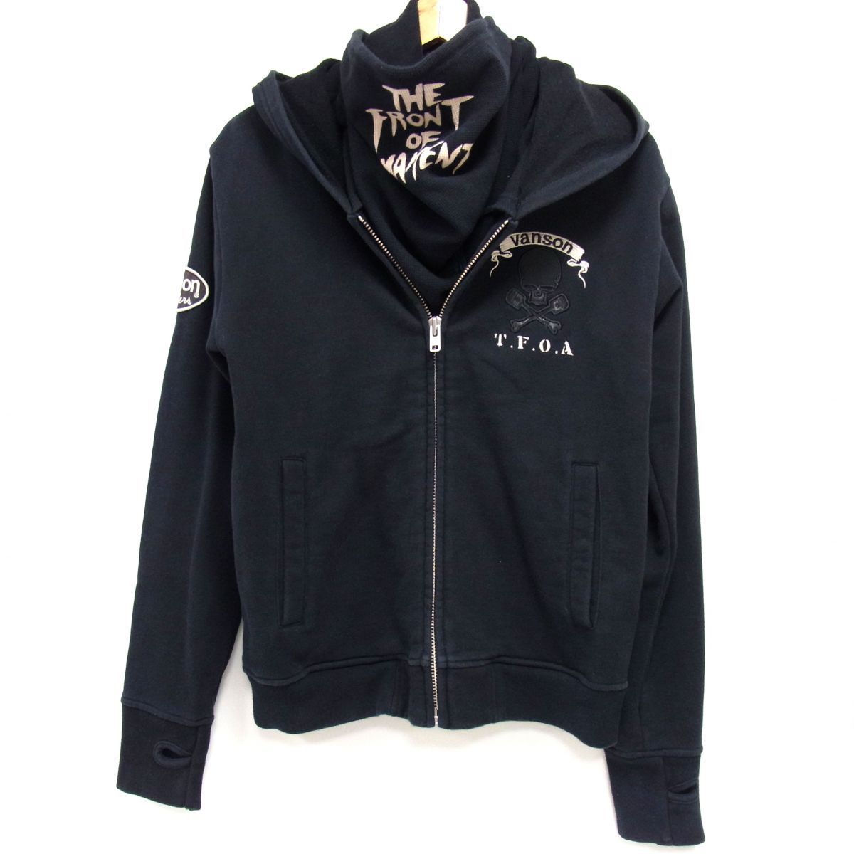 希少品　VANSON 武装戦線 T.F.O.A ネックウォーマー パーカー L ☆VANSON 武装戦線 T.F.O.A ネックウォーマー付き クローズ