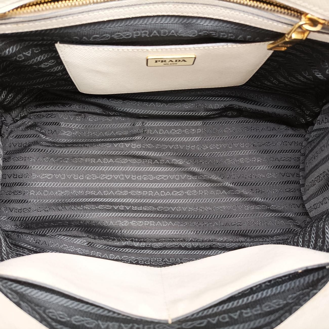 プラダPradaガレリアブラック×ホワイトサフィアーノレザーB2274C25 MERCADOAVALIA_COM_BR