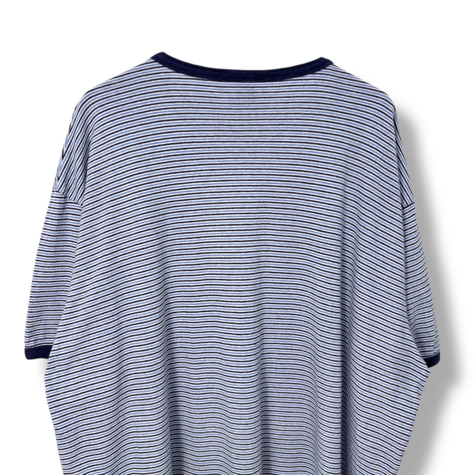 トップス OLD GAP BLUE BORDER SHIRT Y2K 90s-00s OLD GAP Multi Border T-Shirt 【XXL】 90年代 Y2K