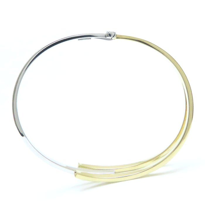 デザイン バングル コンビカラー K18YG イエローゴールドxK18WG  