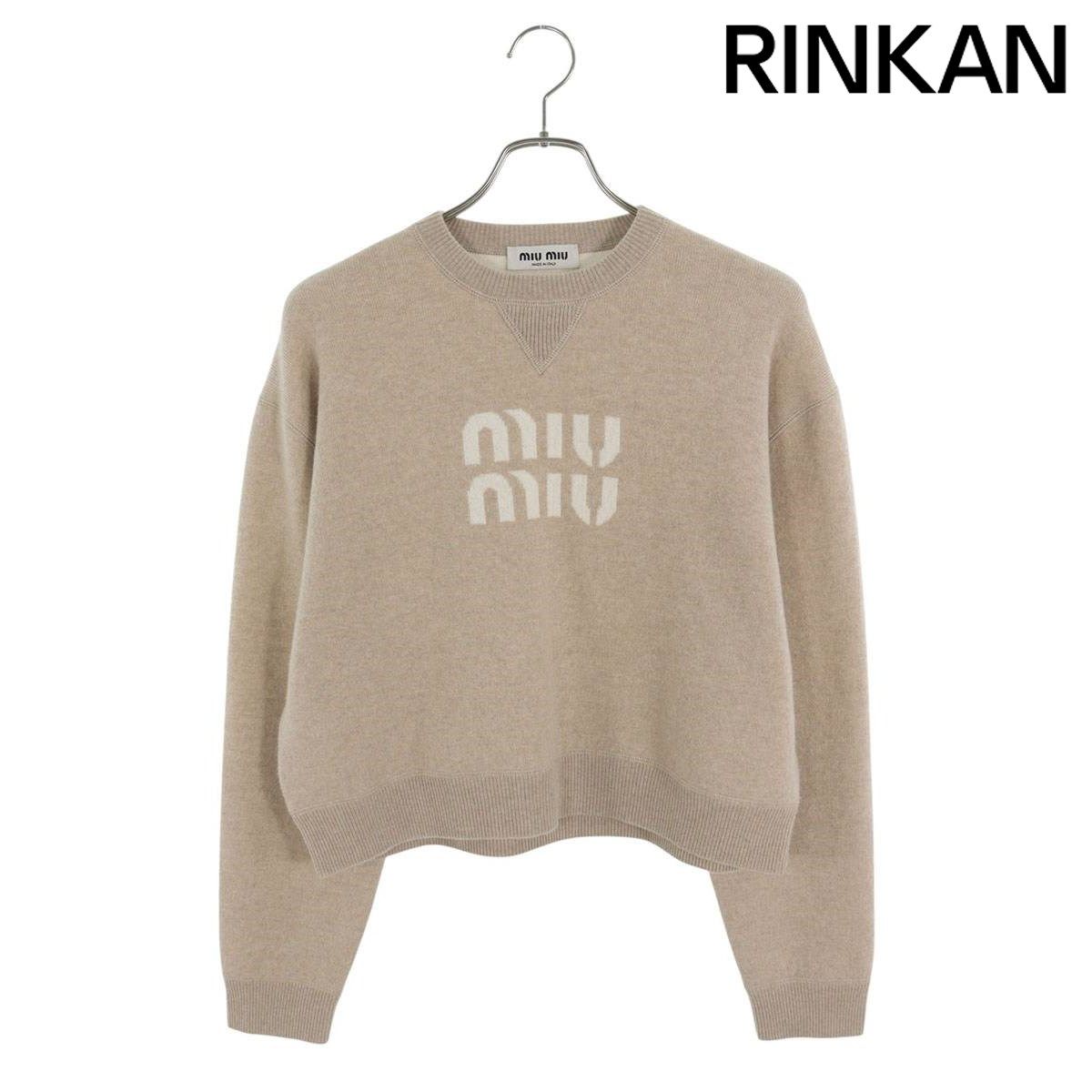 【MIUMIU】25SS ダブルカシミアセーター/関税送料込み ミュウミュウ 25SS MMLA36 ロゴ入り ダブルカシミヤ セーター