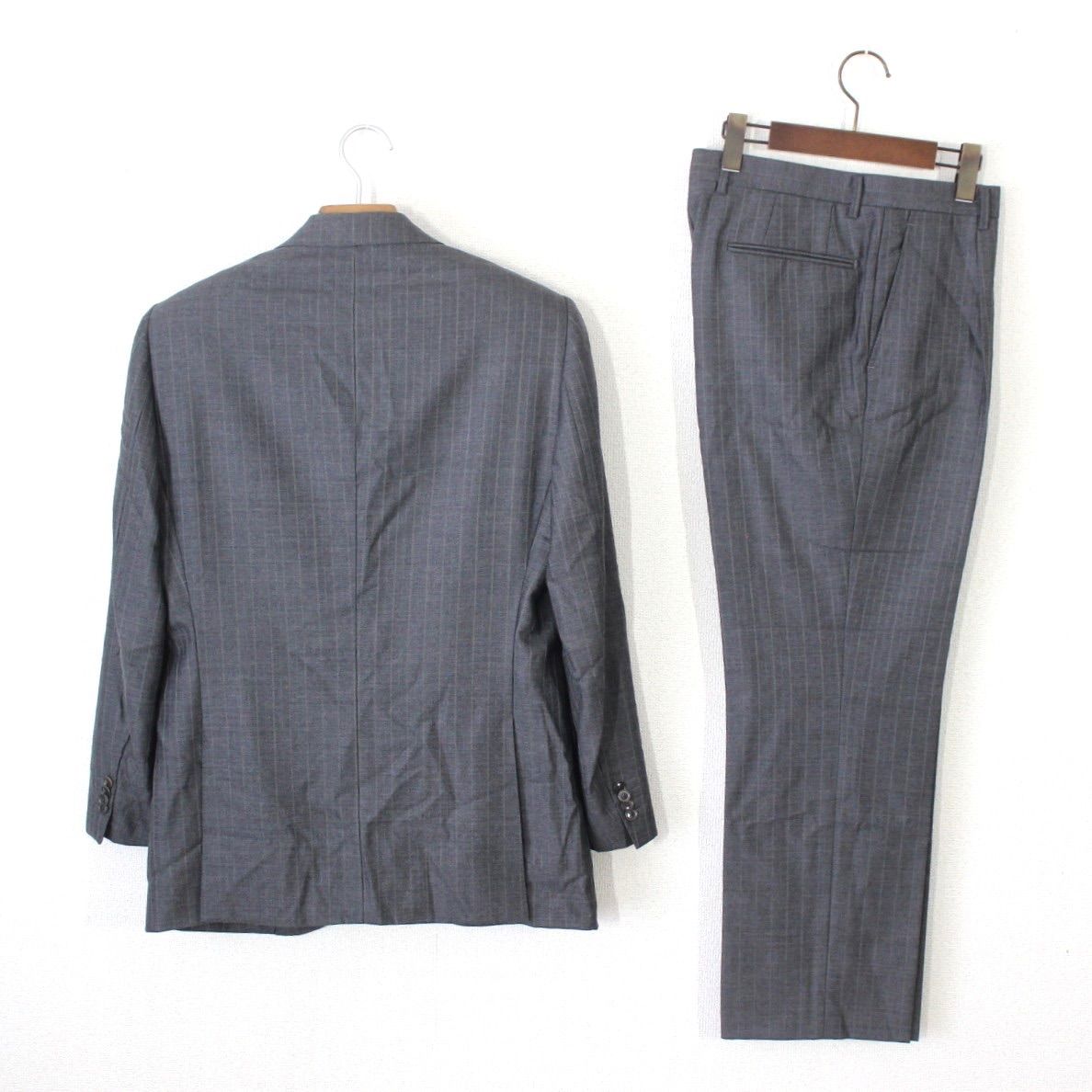 P755　【未使用品】青山最高級　SAVILE ROW　ネイビー　ストライプ プレミアムレギュラータイ【SUPER REP 8PLY】 (SAK5SST11219