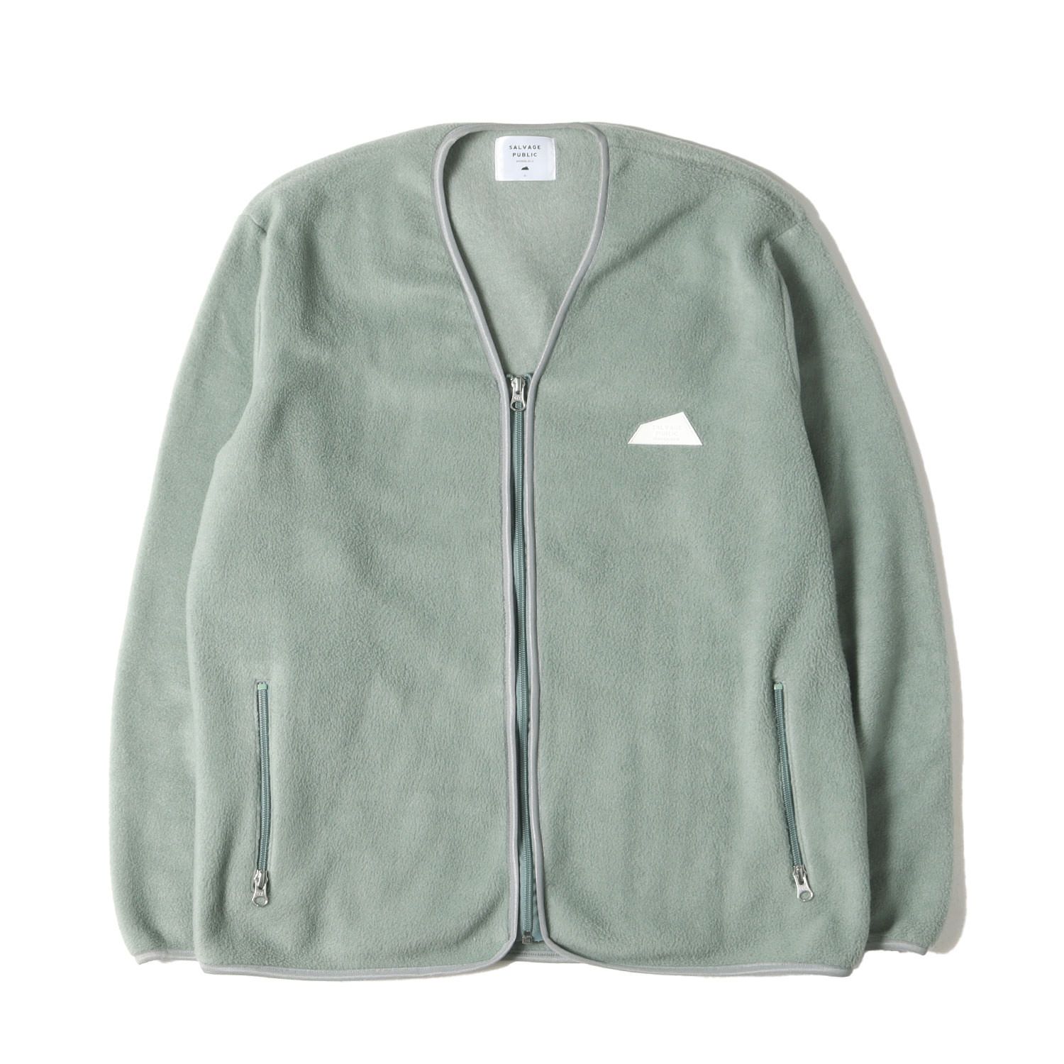 美品 SALVAGE PUBLIC サルベージ パブリック サイズ:S フルジップ インナー フリース オリーブ トップス 【メンズ】