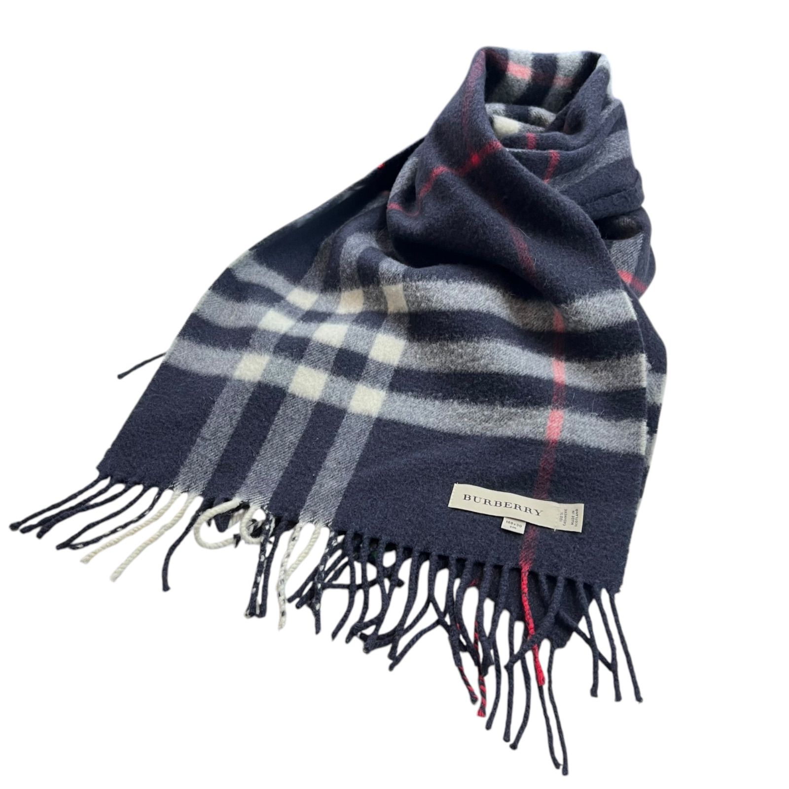バーバリー ノバチェック マフラー ラムウール burberrys ネイビー