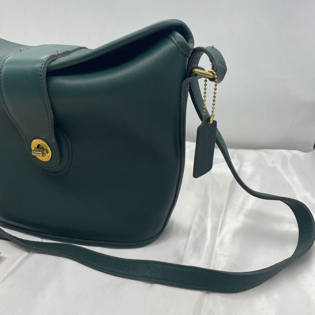 【美品】COACH オールドコーチ　ショルダーバッグ　USA　J4B-9948 USA製】COACH オールドコーチ レザー巾着ショルダーバッグ J4B