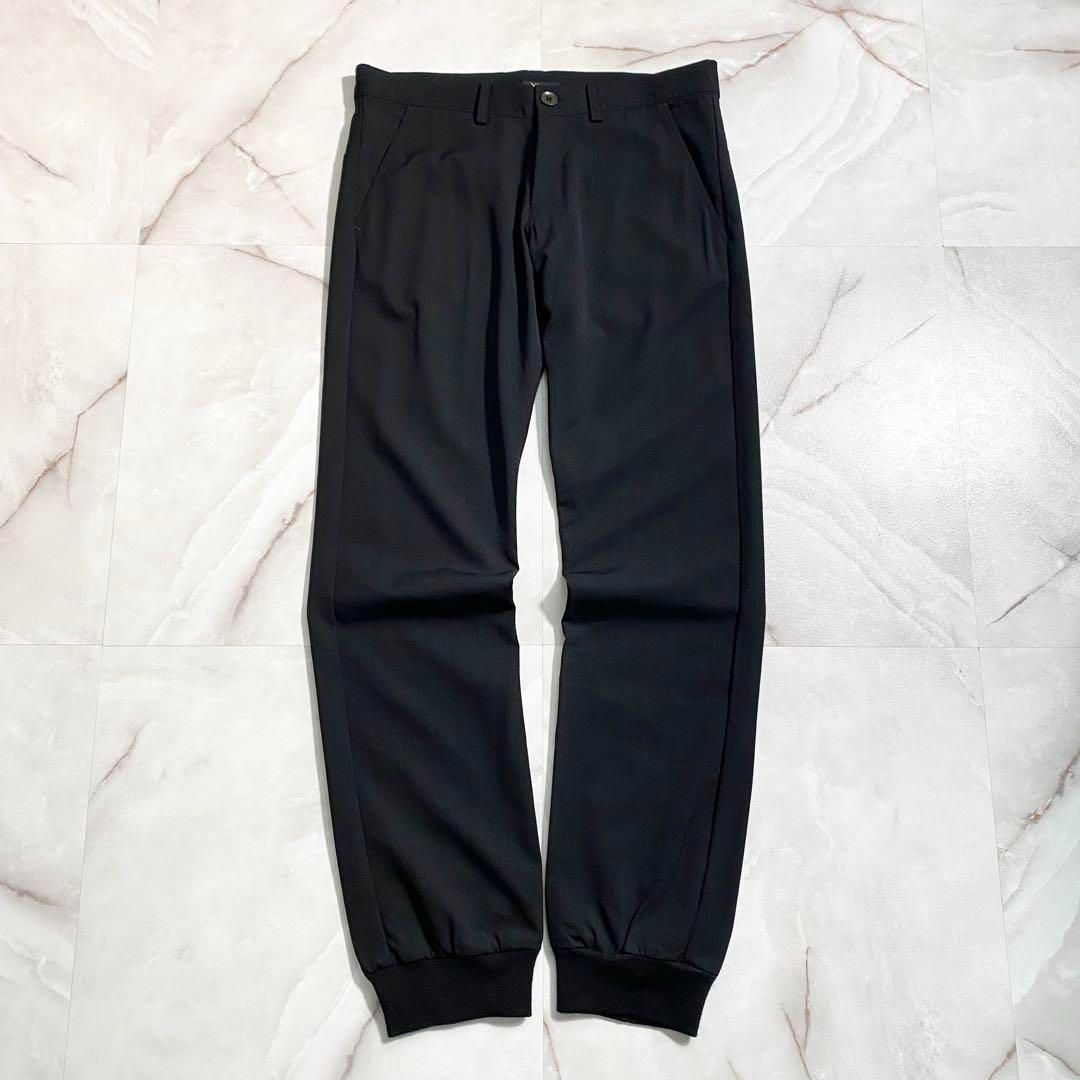 A16498 Y s 15ss シワギャバ ウールジョガーパンツ 黒3