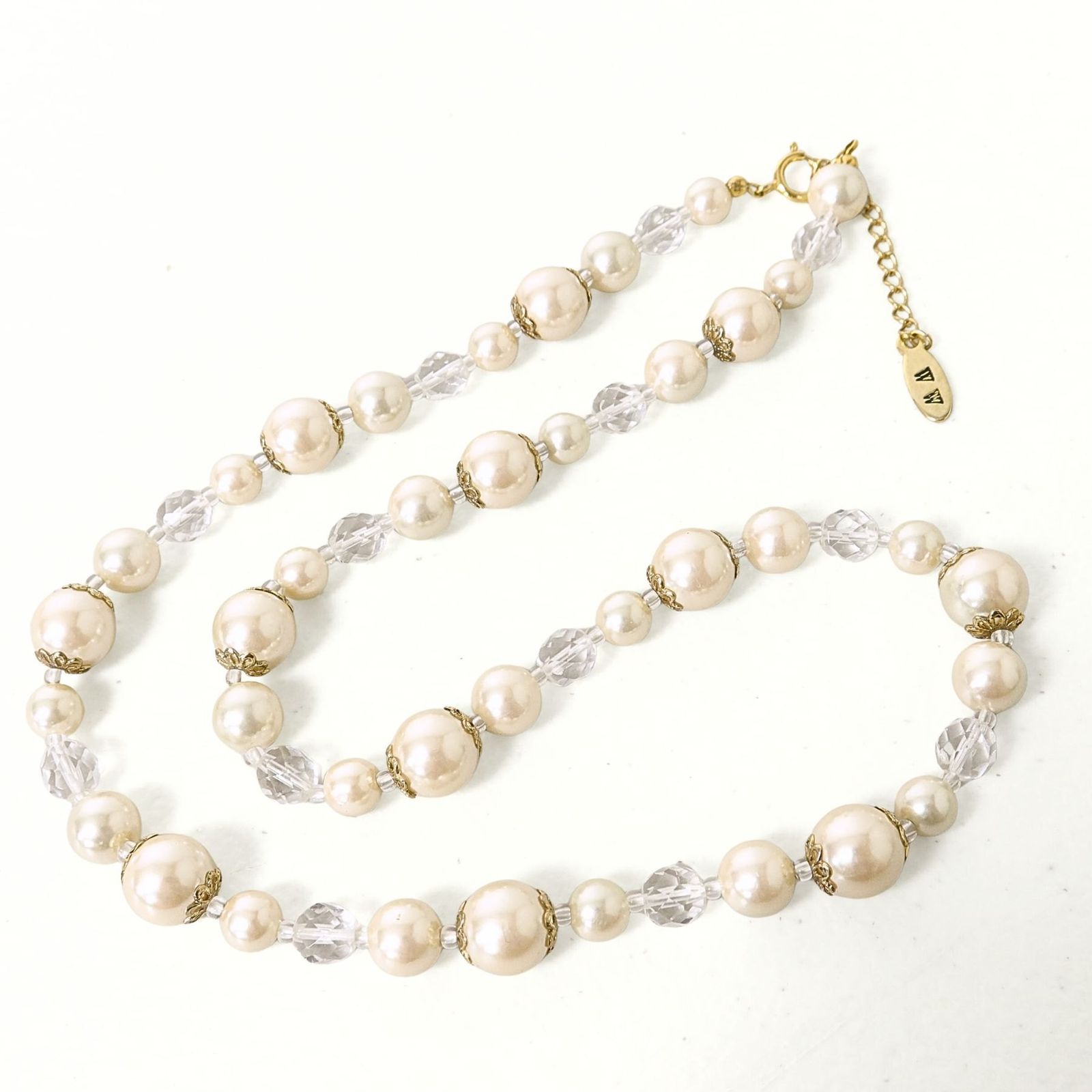美品】ワンダフルワールド/カネコイサオ☆上品！ パールとクリアビーズ
