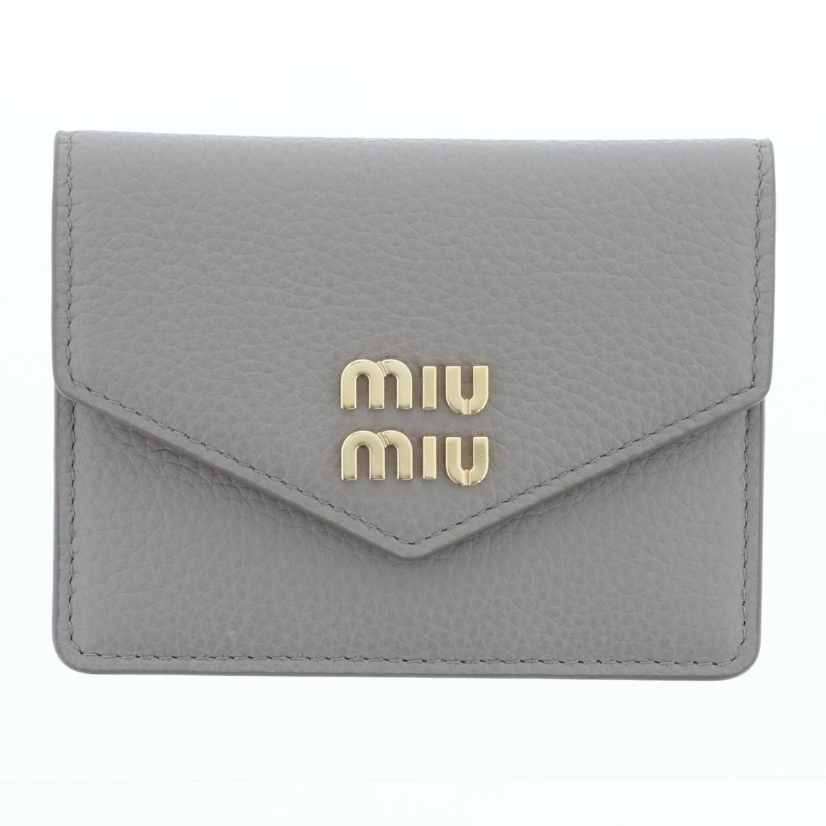 上品 MIUMIU ミュウミュウ ｳﾞｨｯﾃﾛﾀﾞｲﾉ ｶｰﾄﾞｹｰｽ 小物 名刺入れ|ｶｰﾄﾞｹｰｽ Gray 5MF031 unused S