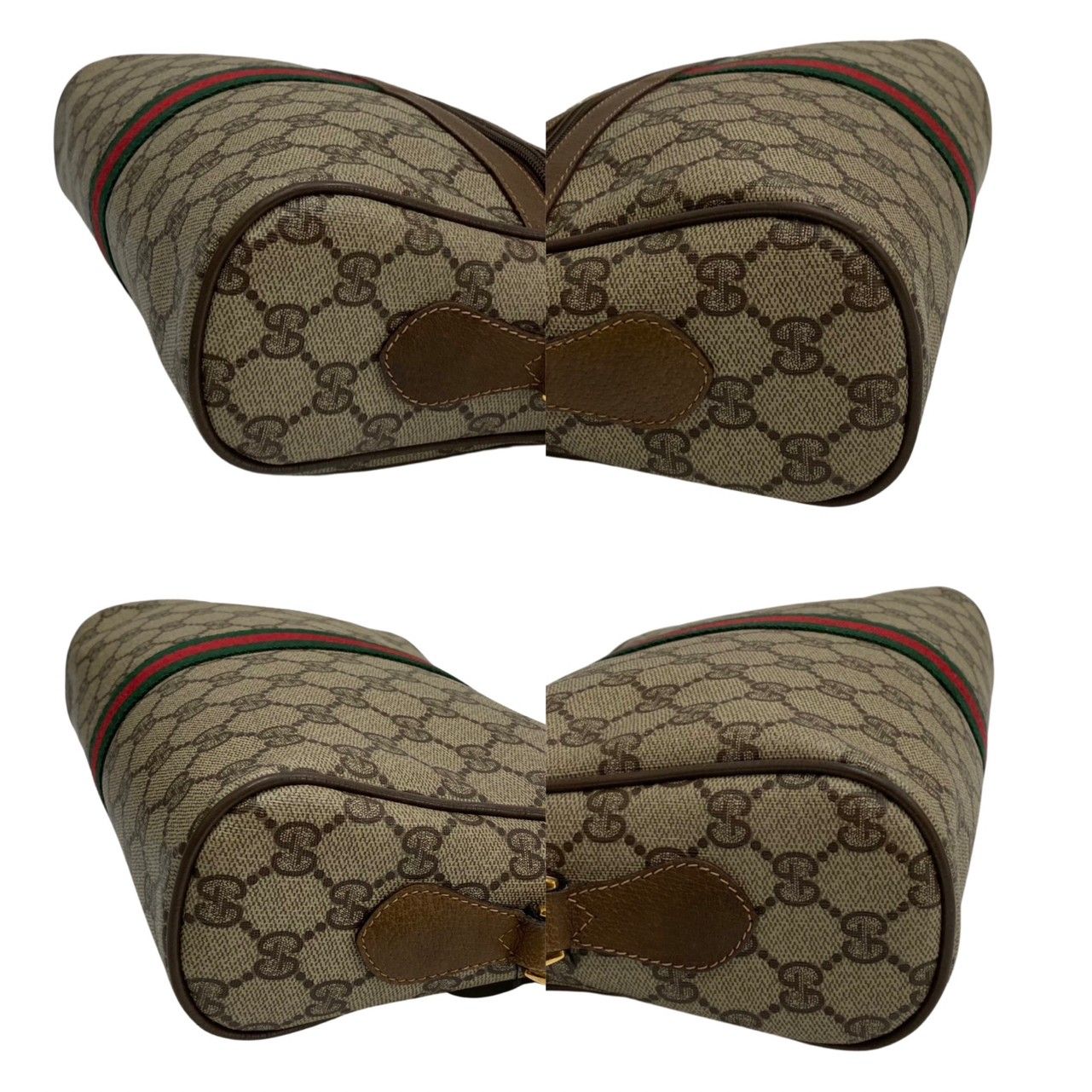 極 美品 GUCCI グッチ オールドグッチ ヴィンテージ GG ロゴ 金具 シェリーライン レザー ショルダーバッグ ポシェット ブラウン  69613 - メルカリ